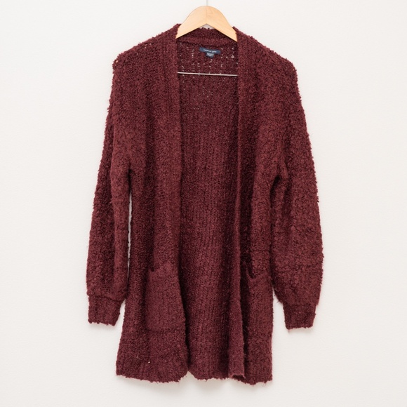 American Eagle Maroon Chunky Cardigan Size XS - Picture 1 of 7